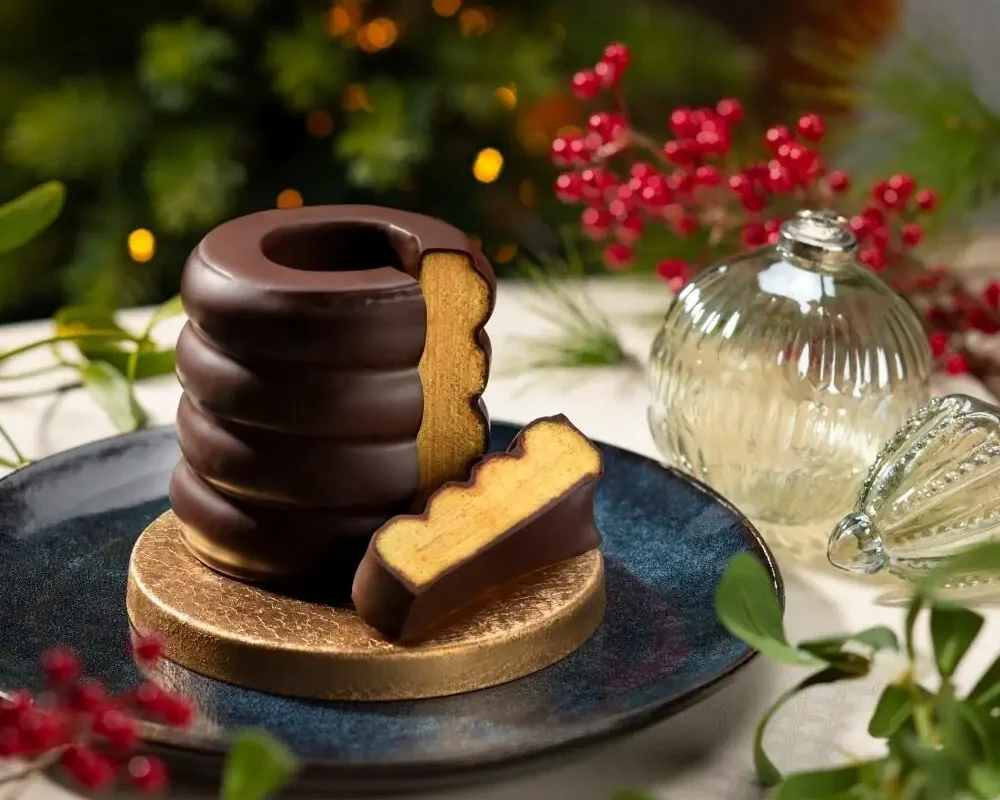 Baumkuchen mit Zartbitterschokolade