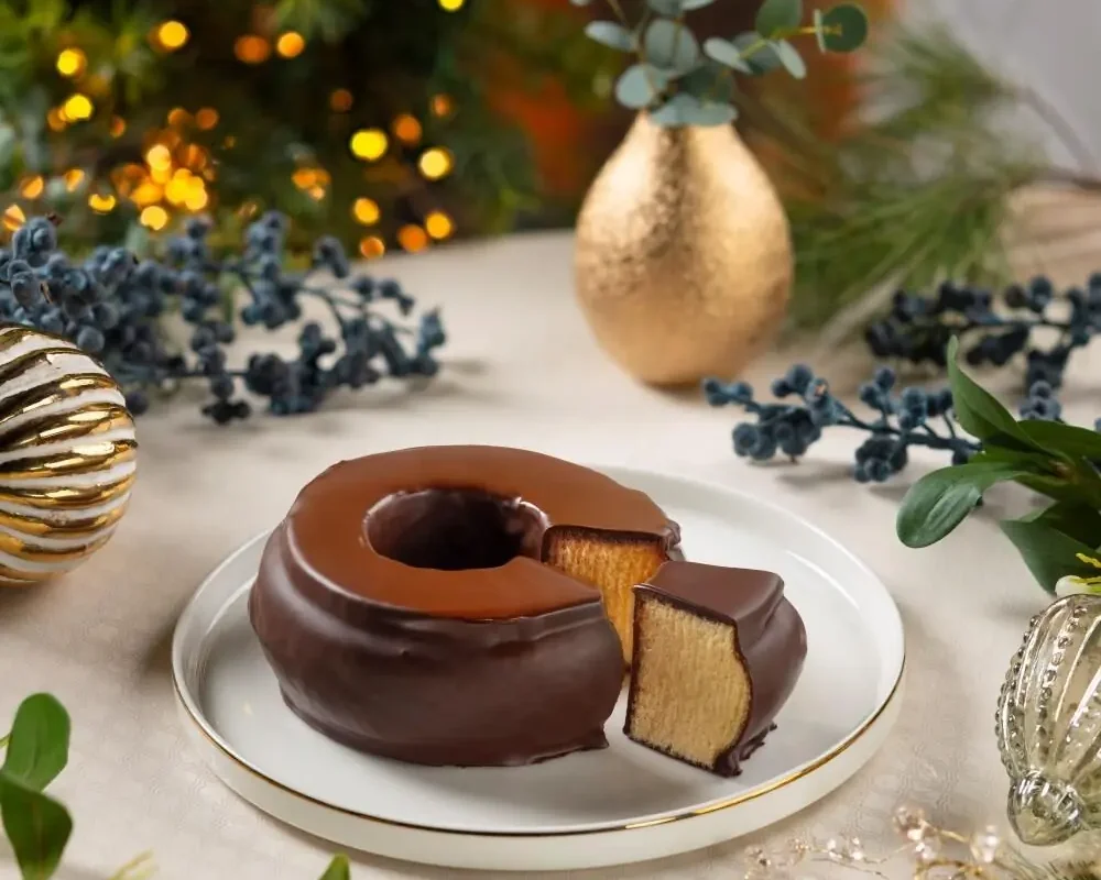 Baumkuchenring mit Zartbitterschokolade