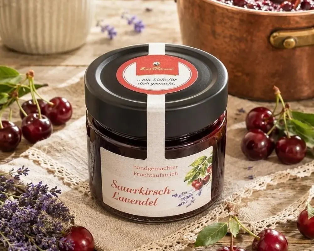 Fruchtaufstrich Sauerkirsche-Lavendel