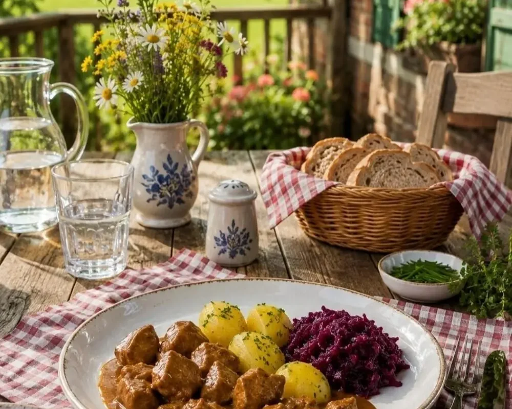 Schweinegulasch mit Champignons